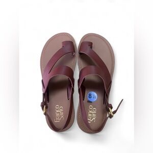 Franco Sarto Women’s Strappy Ankle Strap Flat Sandals – Brown – Size 8.5